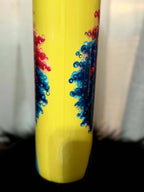 Holographic tumbler with yellow-toned afro girl artwork.