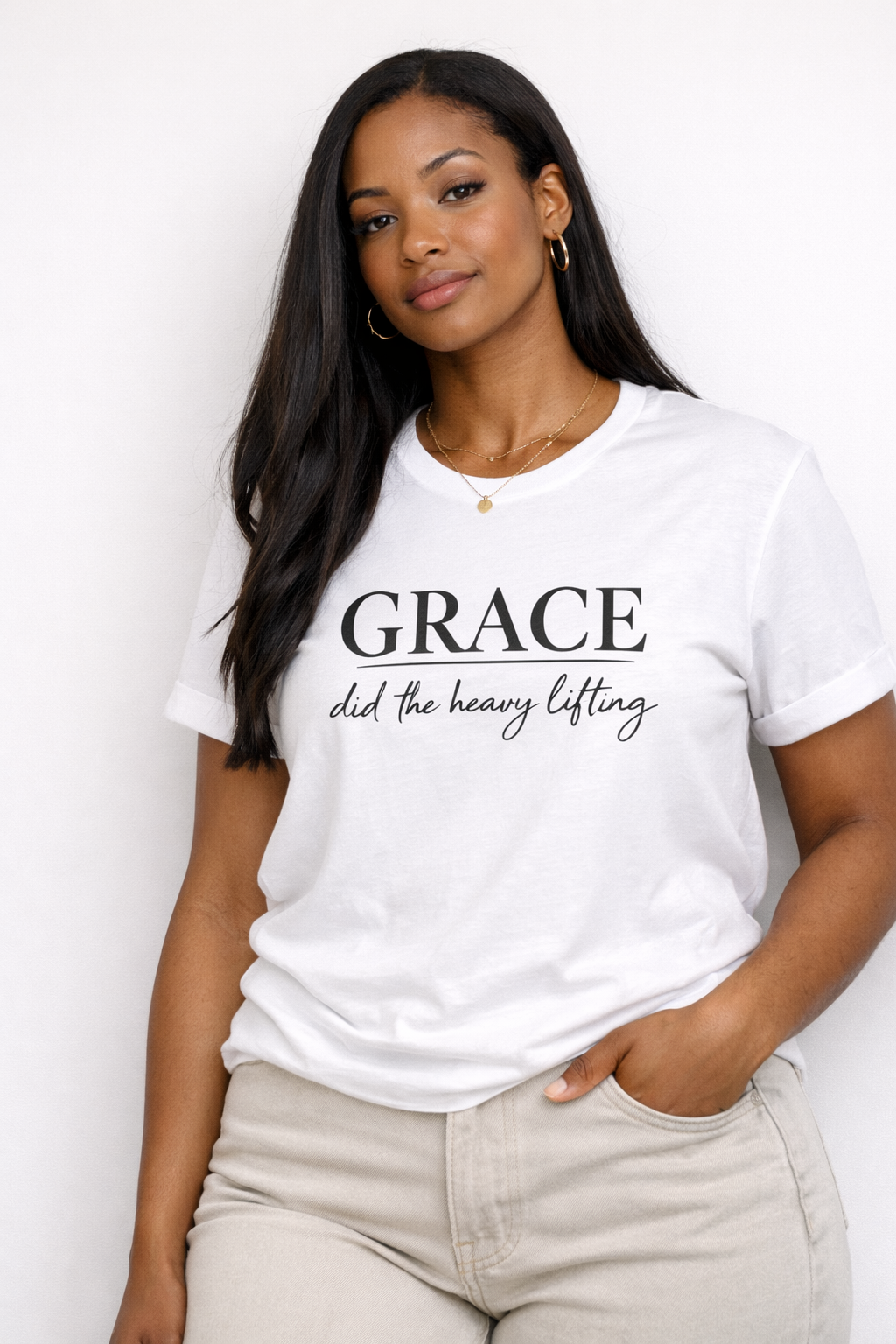 Grace Did the Heavy Lifting Faith Tee