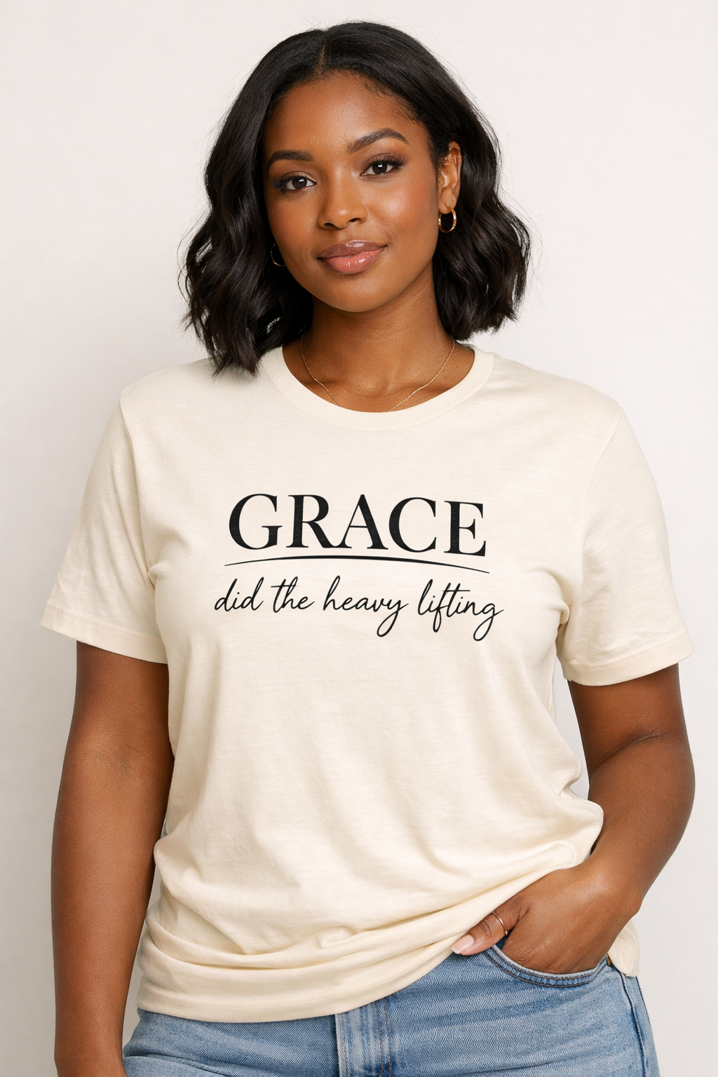 Grace Did the Heavy Lifting Faith Tee
