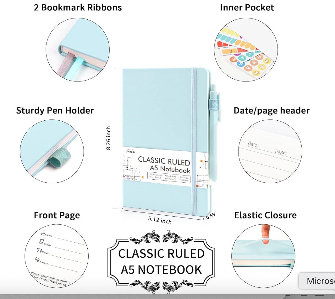 Lined journal with matching pen and motivational cover