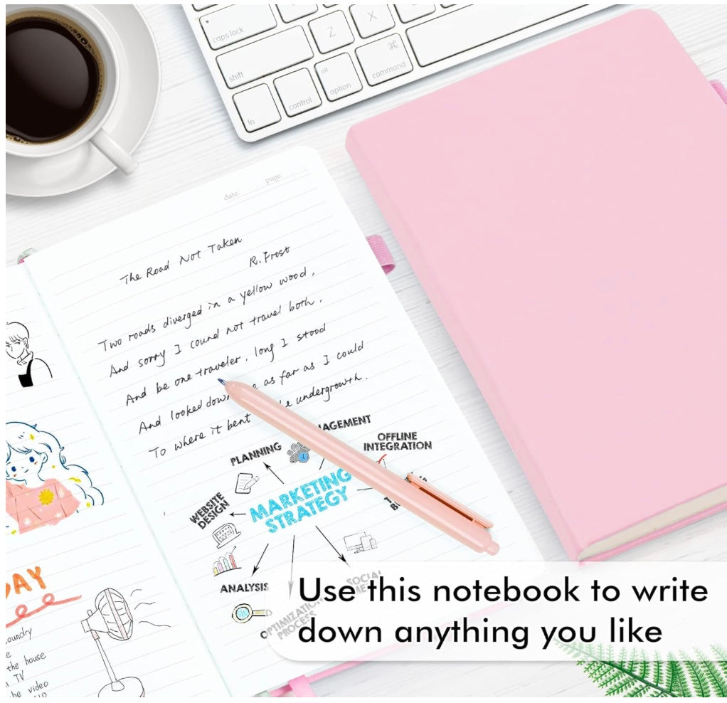 Lined journal with matching pen and motivational cover