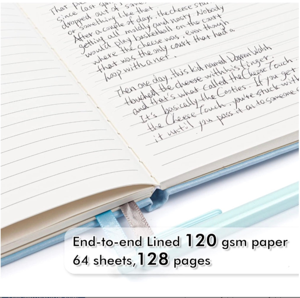 Lined journal with matching pen and motivational cover