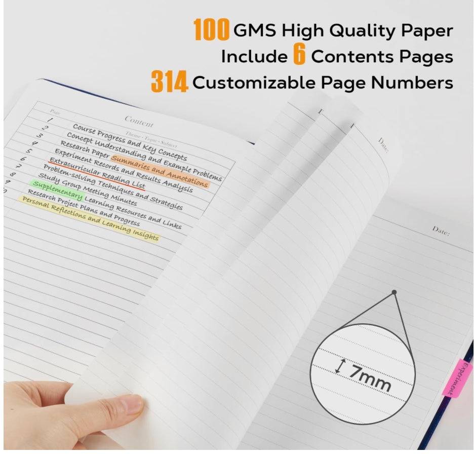 Close-up view of lined pages highlighting smooth paper texture, spacing, and thickness for everyday writing.